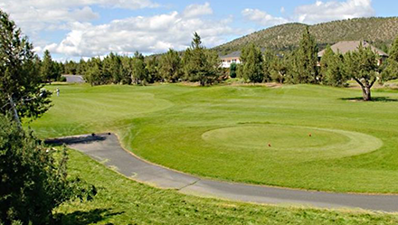 A tee box at Eagle Crest resort golf course